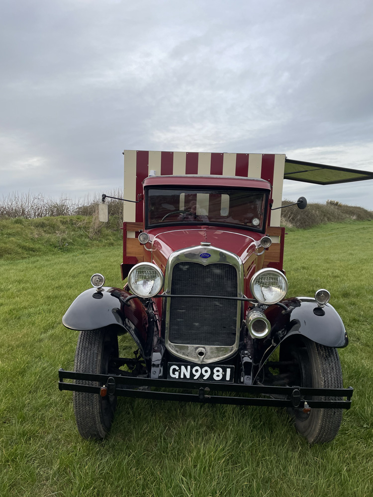 Front view of the restored Ford AA coffee truck